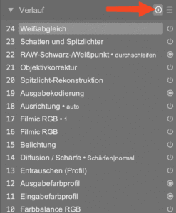 Einstieg in Darktable 22 Darktable zurücksetzen